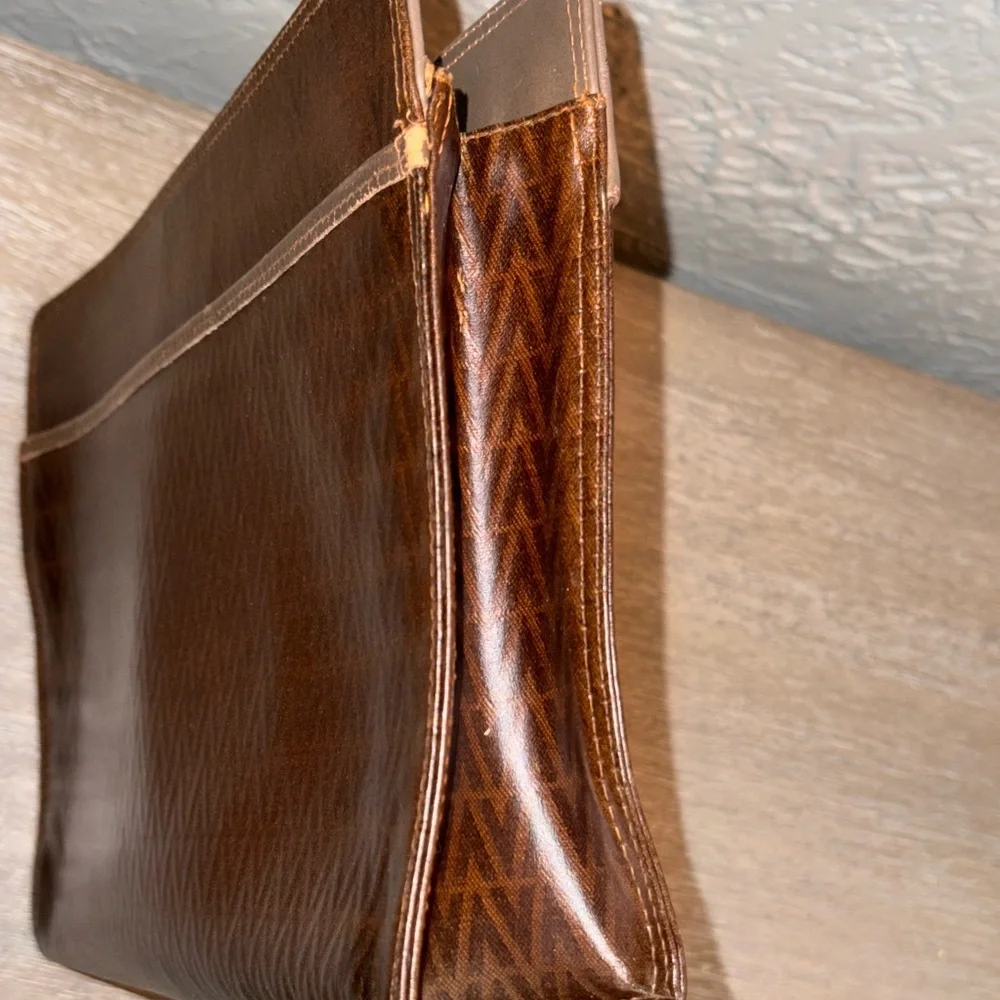 Mario Valentino Brown Leather Clutch Bag